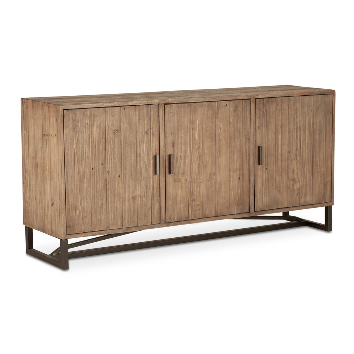 Modern European furniture - Slatted Pine 3-Door Sideboard - www.oroa.com