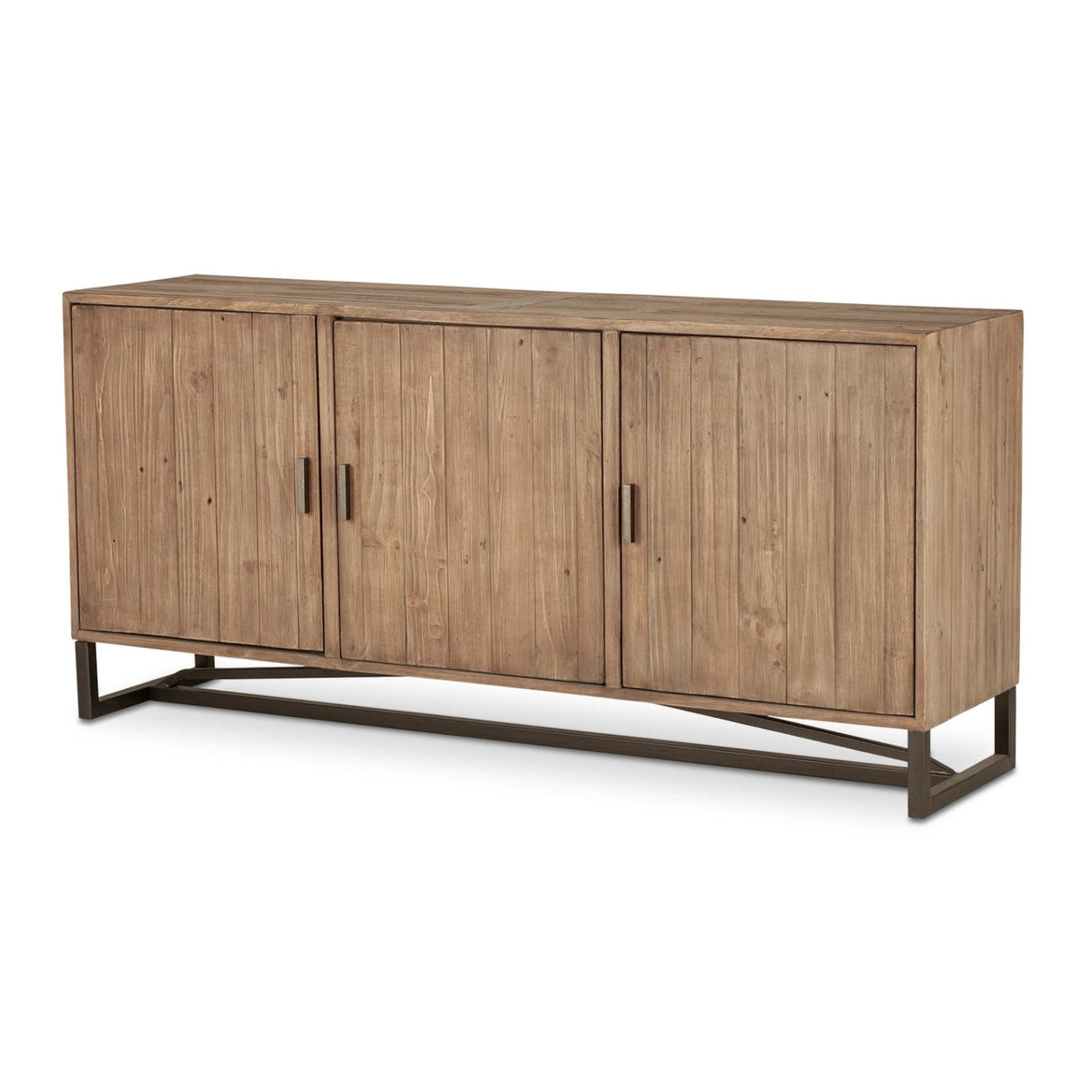 Modern European furniture - Slatted Pine 3-Door Sideboard - www.oroa.com