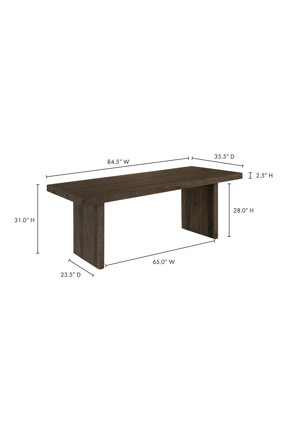 Modern European furniture - Matte Pine Dining Table - www.oroa.com