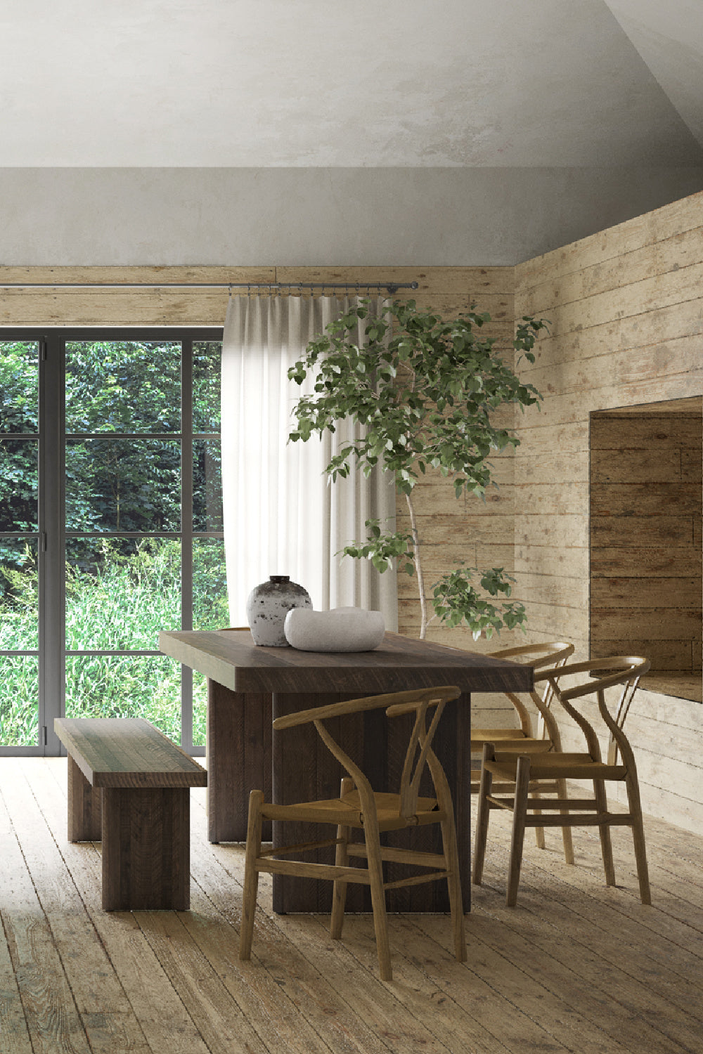 Modern European furniture - Matte Pine Dining Table - www.oroa.com