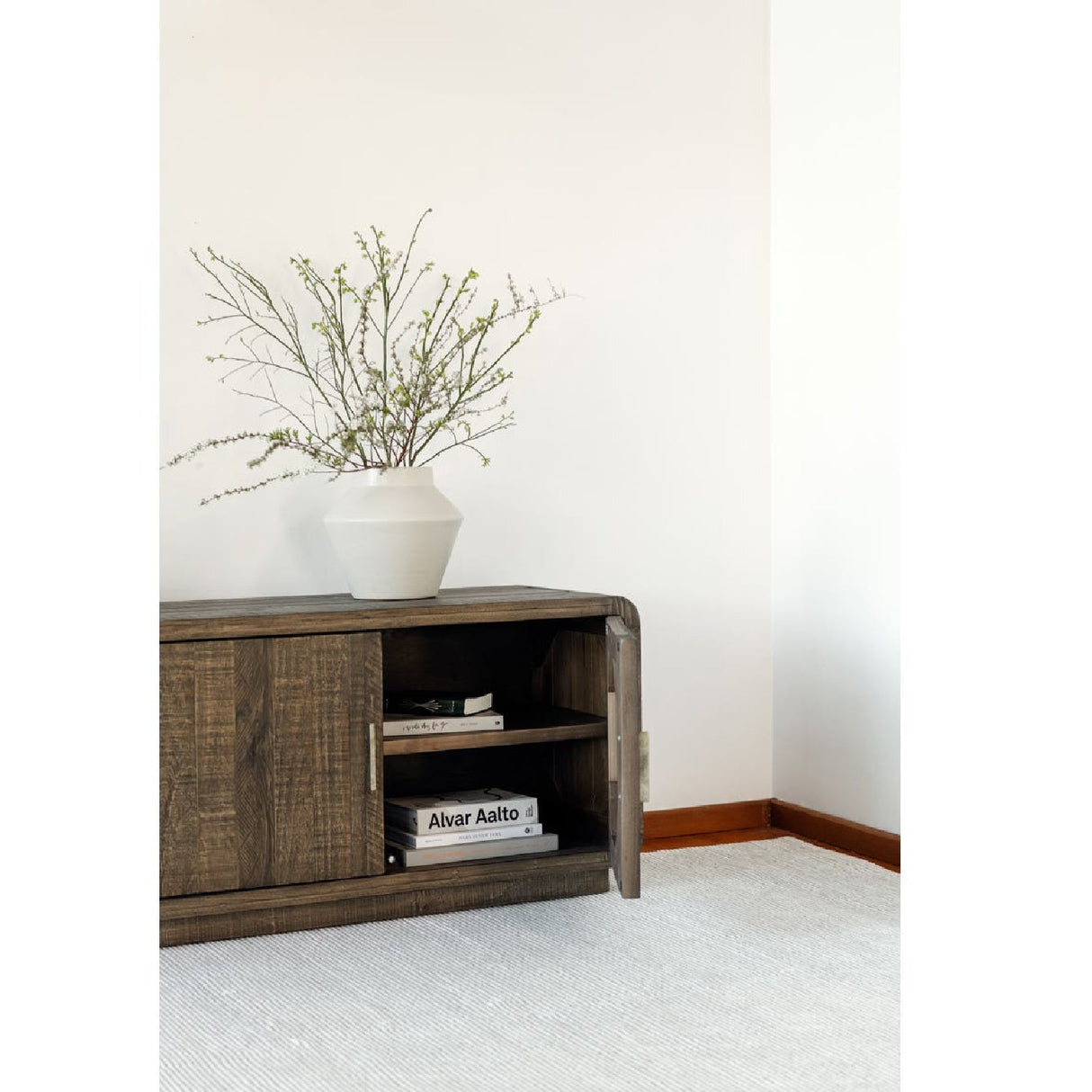 Modern European furniture - Rustic Pine 4-Door Media Cabinet - www.oroa.com