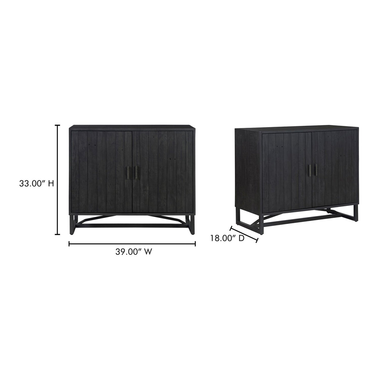 Modern European furniture - Slatted Pine 2-Door Cabinet - www.oroa.com