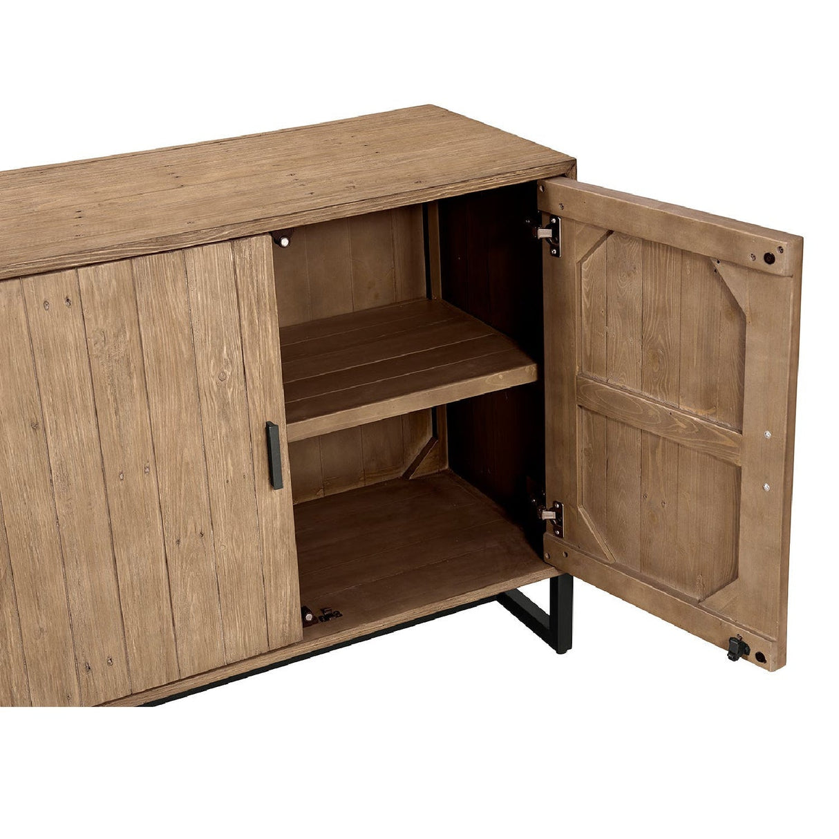 Modern European furniture - Slatted Pine 2-Door Cabinet - www.oroa.com