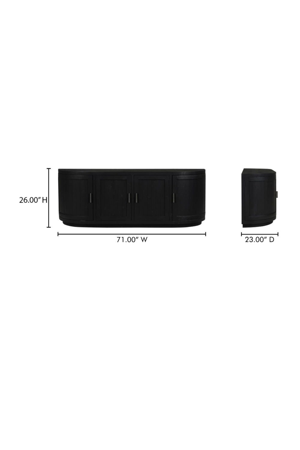 Modern European furniture - Pine Wood 4-Door Media Cabinet - www.oroa.com