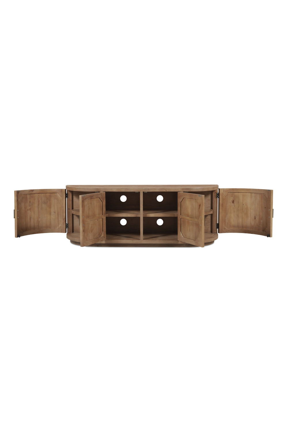 Modern European furniture - Pine Wood 4-Door Media Cabinet - www.oroa.com