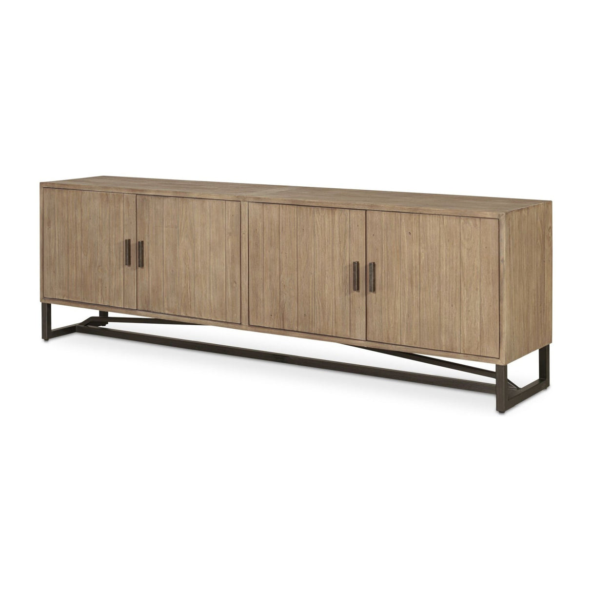 Modern European furniture - Pine Wood 4-Door Media Unit - www.oroa.com