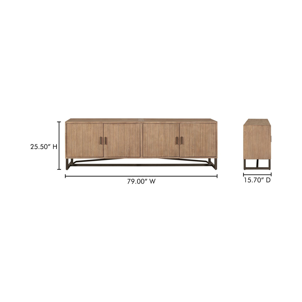 Modern European furniture - Pine Wood 4-Door Media Unit - www.oroa.com | Oroa.com