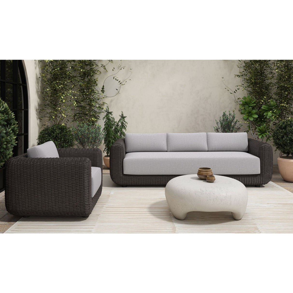 Modern European furniture - Wicker Framed Indoor/Outdoor Sofa - www.oroa.com