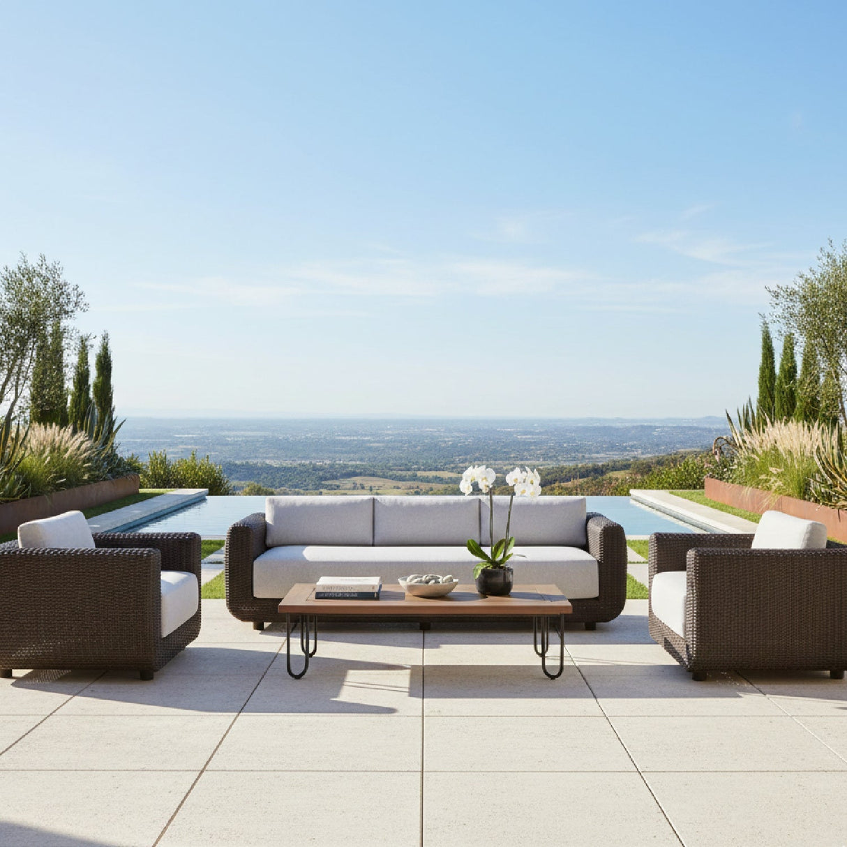 Modern European furniture - Wicker Framed Indoor/Outdoor Sofa - www.oroa.com