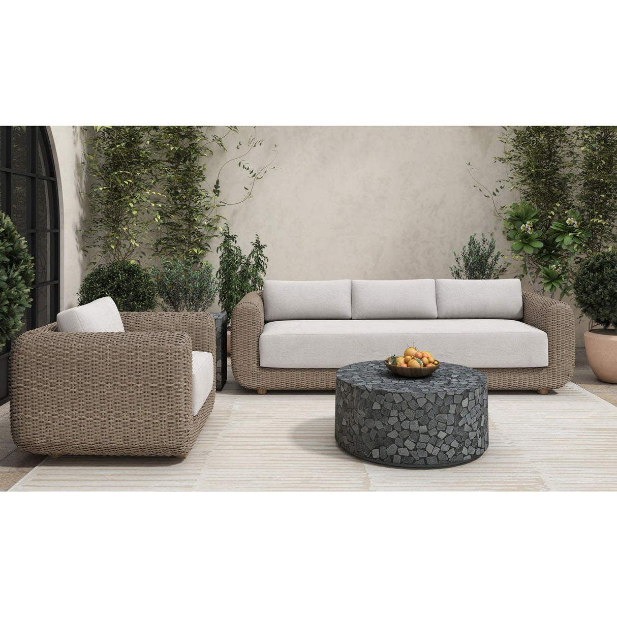 Modern European furniture - Wicker Framed Indoor/Outdoor Sofa - www.oroa.com