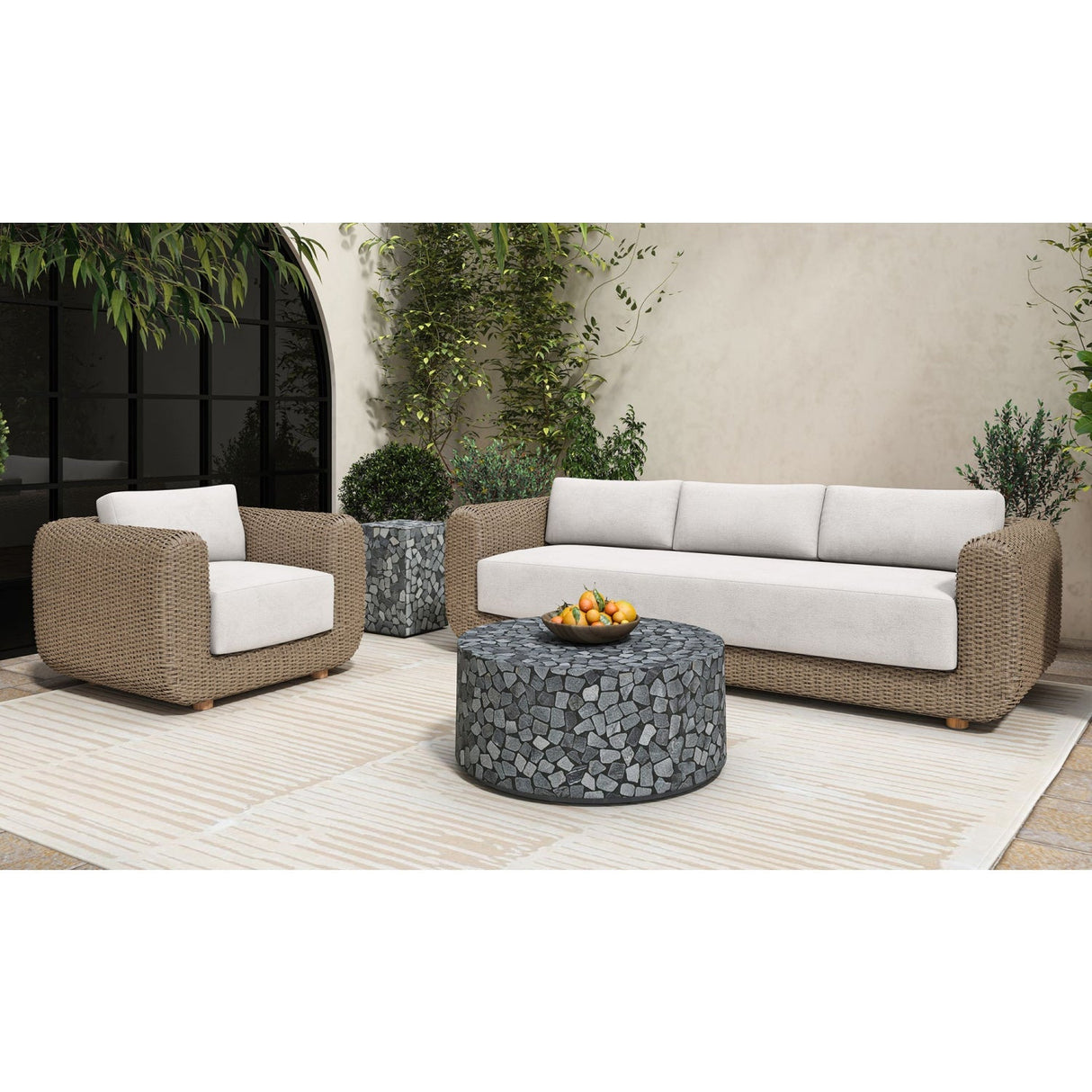 Modern European furniture - Wicker Framed Indoor/Outdoor Sofa - www.oroa.com