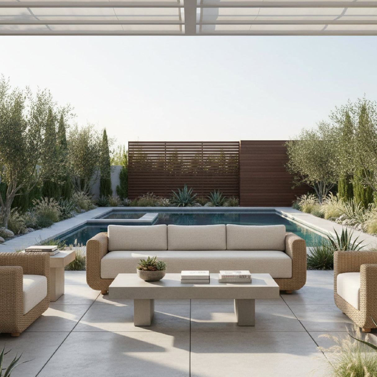 Modern European furniture - Wicker Framed Indoor/Outdoor Sofa - www.oroa.com