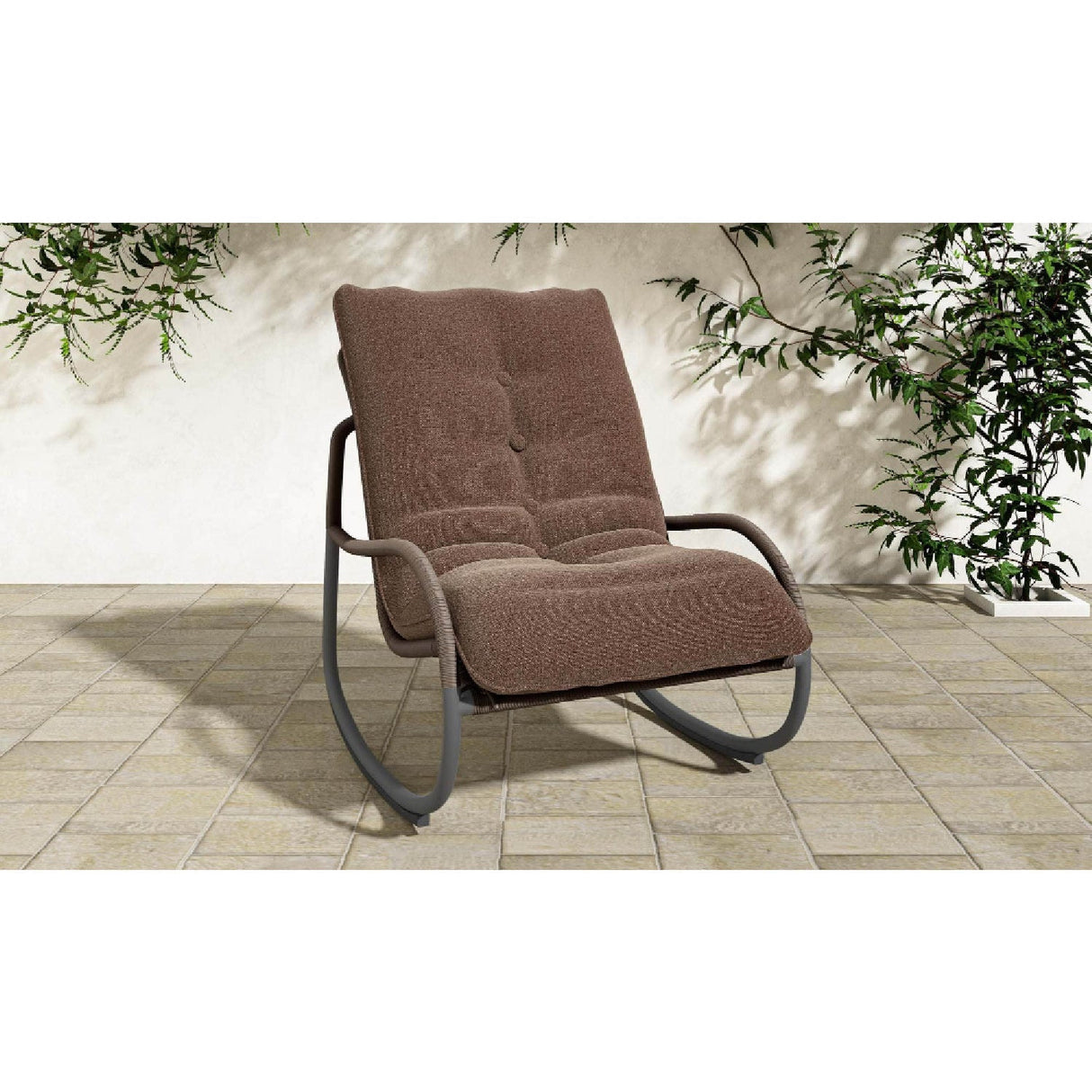 Modern European furniture - Minimalist Outdoor Wicker Rocking Chair - www.oroa.com