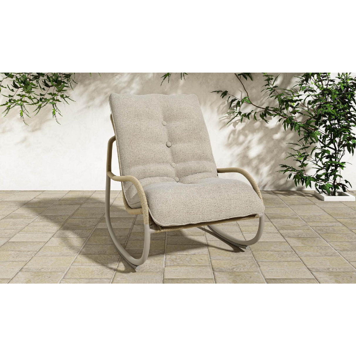 Modern European furniture - Minimalist Outdoor Wicker Rocking Chair - www.oroa.com