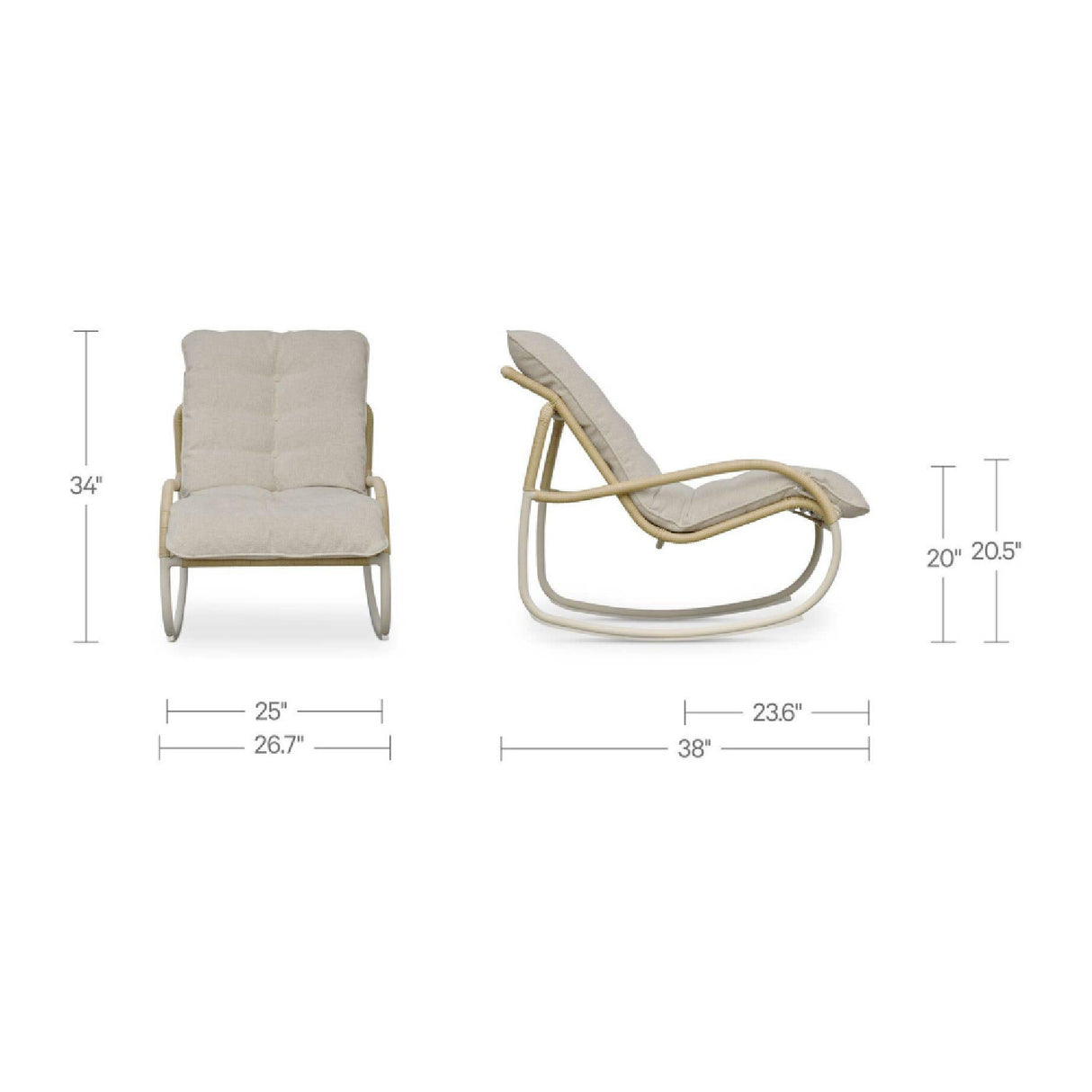 Modern European furniture - Minimalist Outdoor Wicker Rocking Chair - www.oroa.com