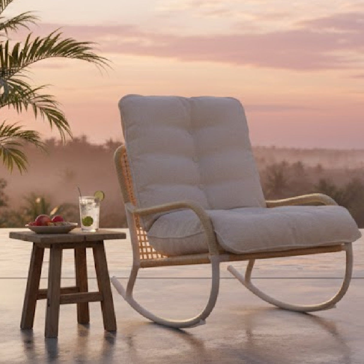 Modern European furniture - Minimalist Outdoor Wicker Rocking Chair - www.oroa.com