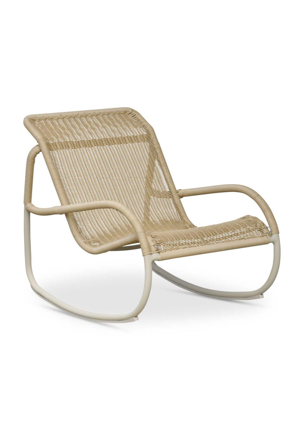 Minimalist Outdoor Wicker Rocking Chair | Novi Living Lyra | Oroa.com
