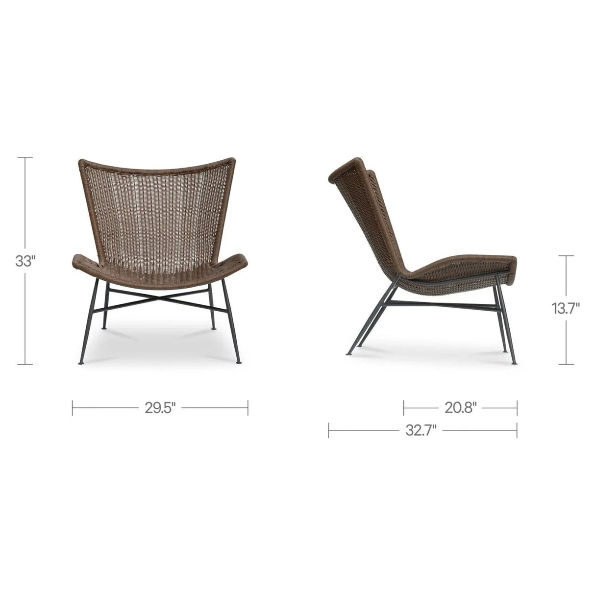 Modern European furniture - Brown Wicker Outdoor Accent Chair - www.oroa.com