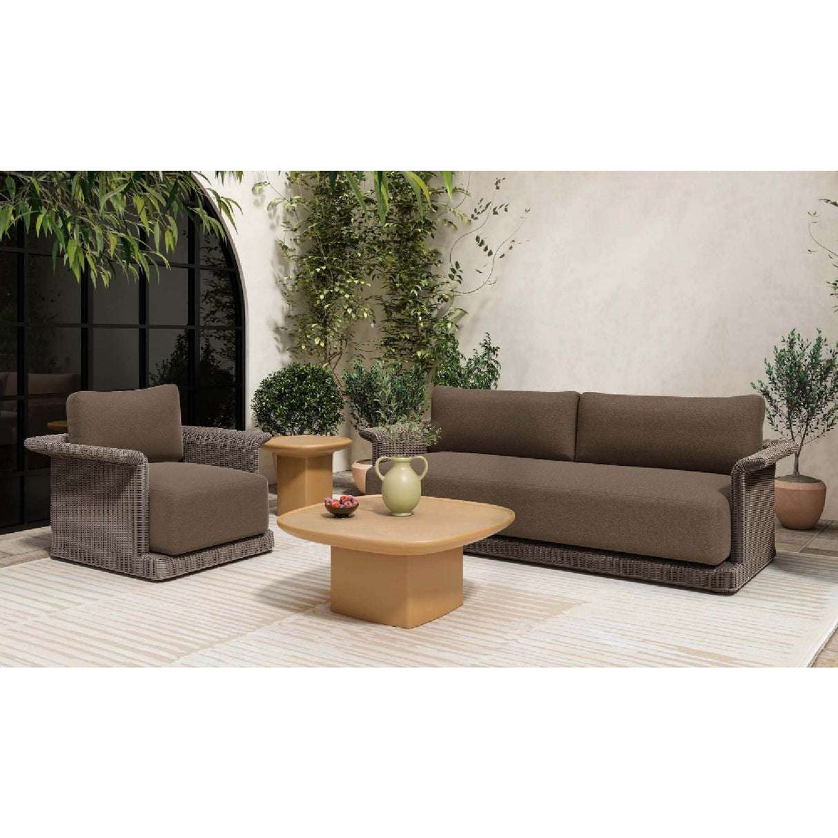 Modern European furniture - Curved Arm Wicker Outdoor Chair - www.oroa.com