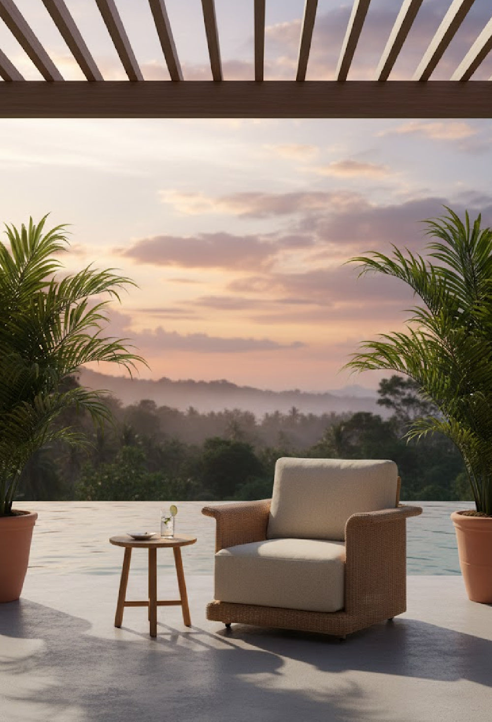 Modern European furniture - Curved Arm Wicker Outdoor Chair - www.oroa.com | Oroa.com