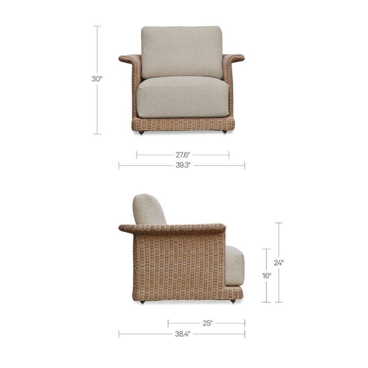 Modern European furniture - Curved Arm Wicker Outdoor Chair - www.oroa.com