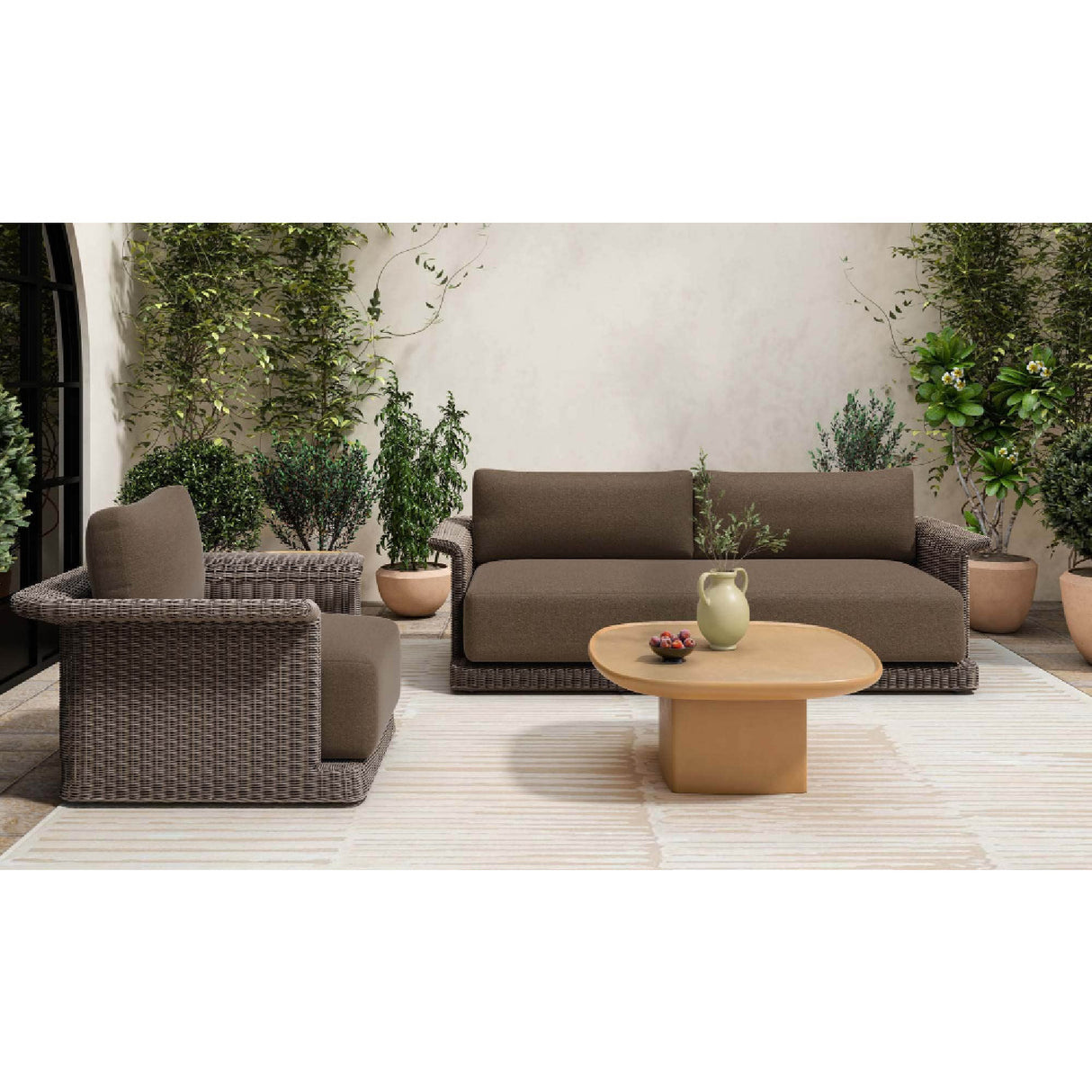 Modern European furniture - Curved Arm Wicker Outdoor Sofa - www.oroa.com | Oroa.com
