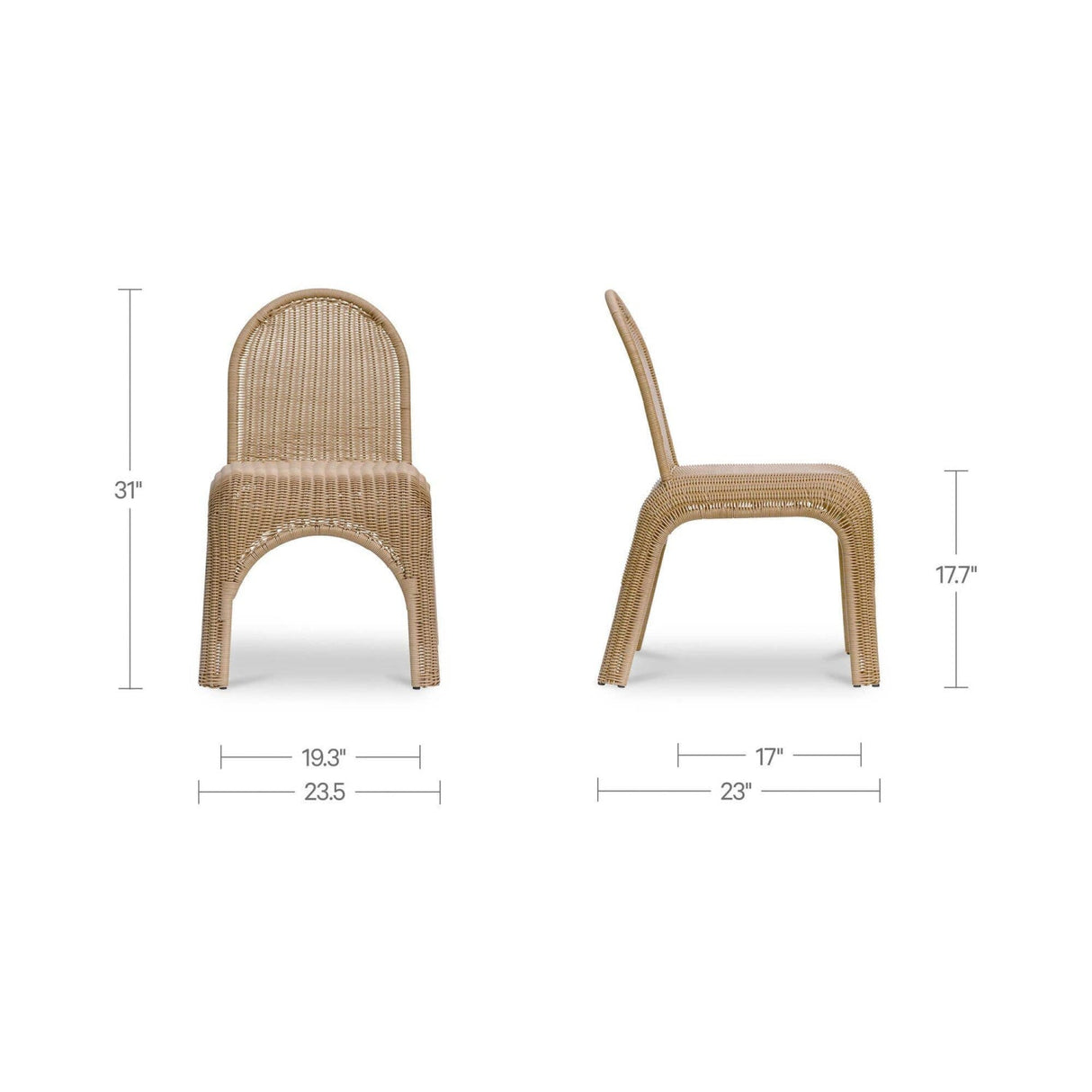 Modern European furniture - Classic Wicker Outdoor Dining Chairs (2) - www.oroa.com
