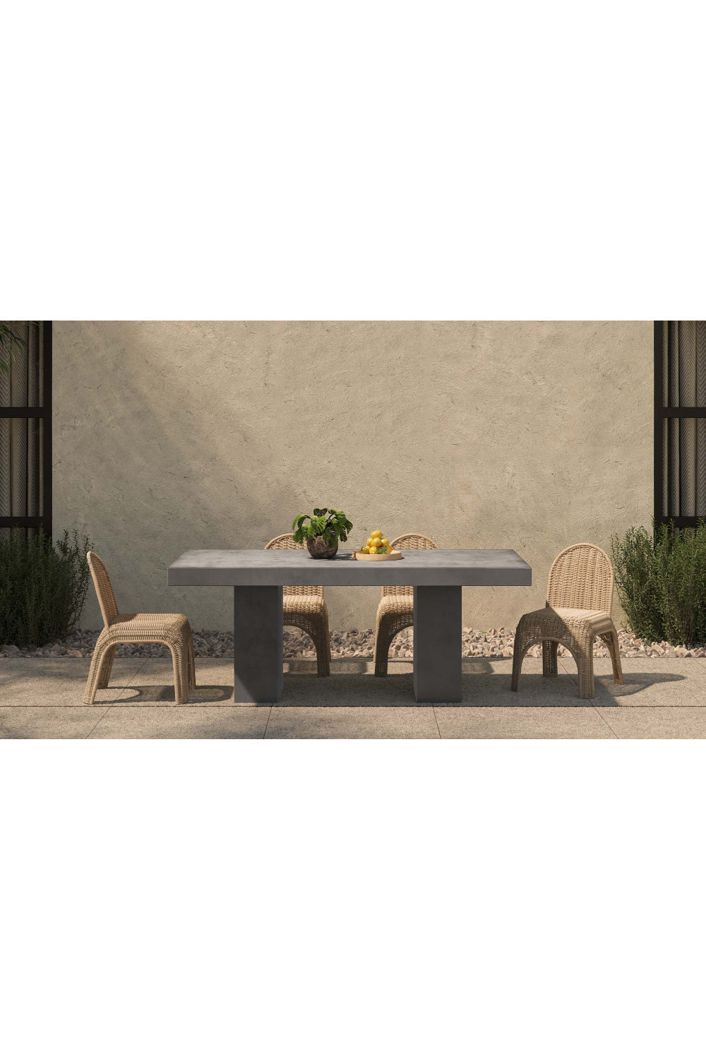Classic Wicker Outdoor Dining Chairs (2) | Novi Living Kendall | Oroa.com