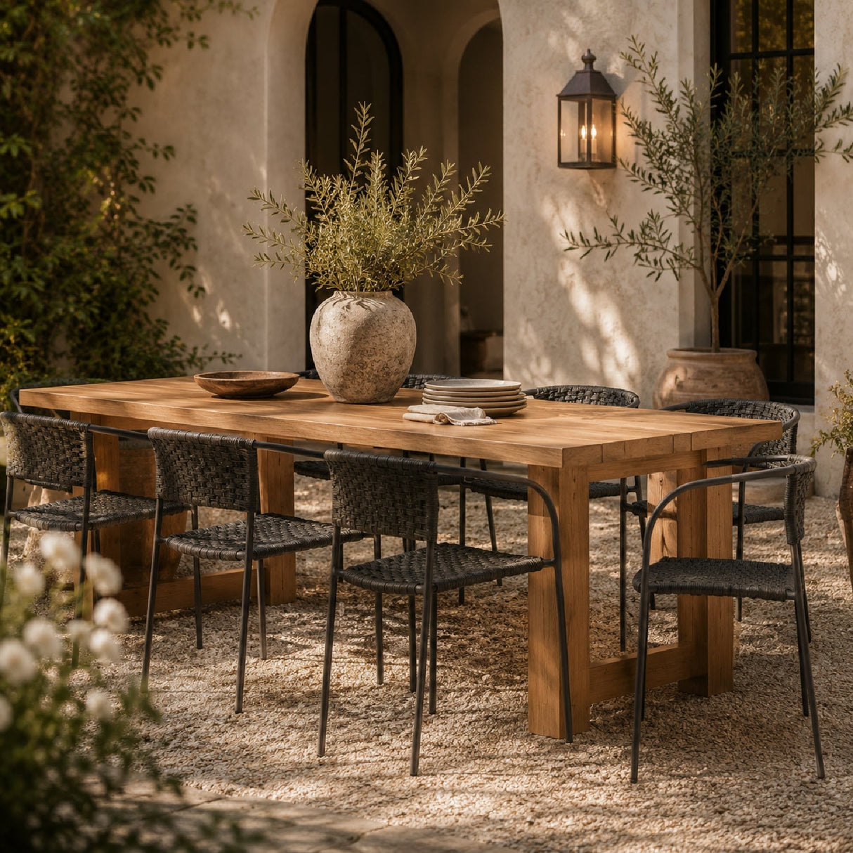 Modern European furniture - Basketweave Outdoor Dining Chairs (2) - www.oroa.com