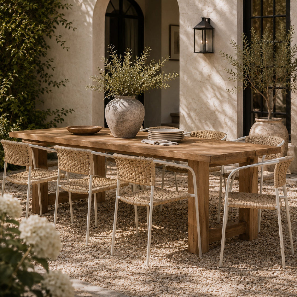 Modern European furniture - Basketweave Outdoor Dining Chairs (2) - www.oroa.com