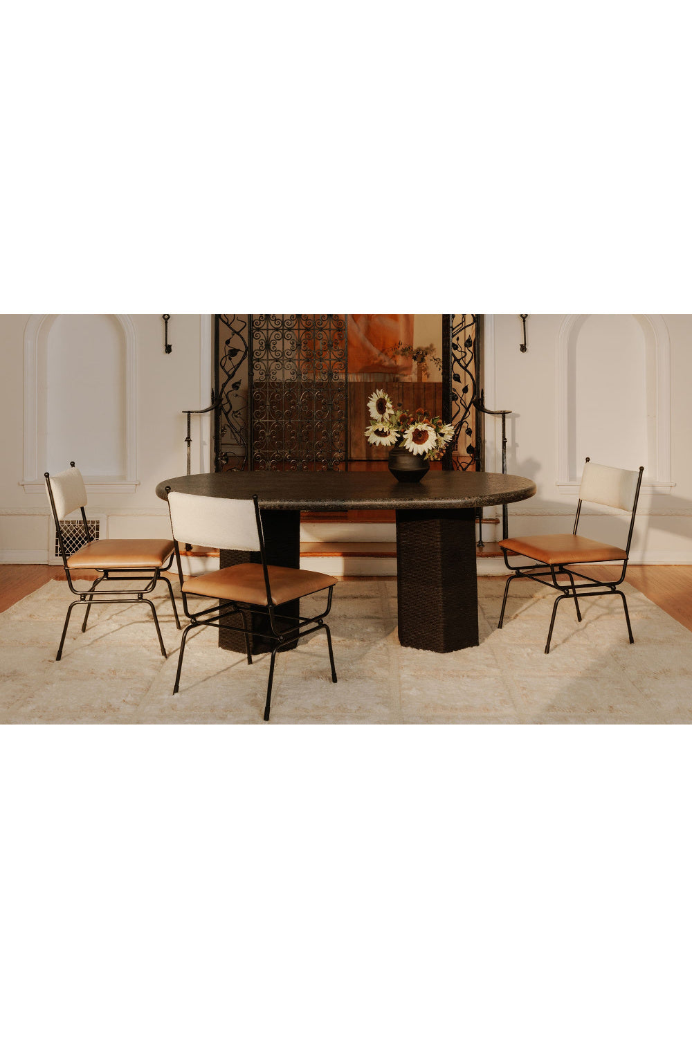 Jute-Wrapped Base Dining Table | Novi Living Sartoria