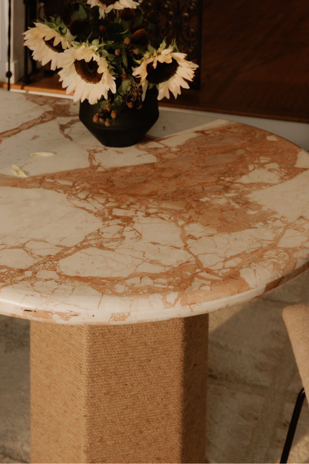 Modern European furniture - Jute-Wrapped Base Dining Table - www.oroa.com