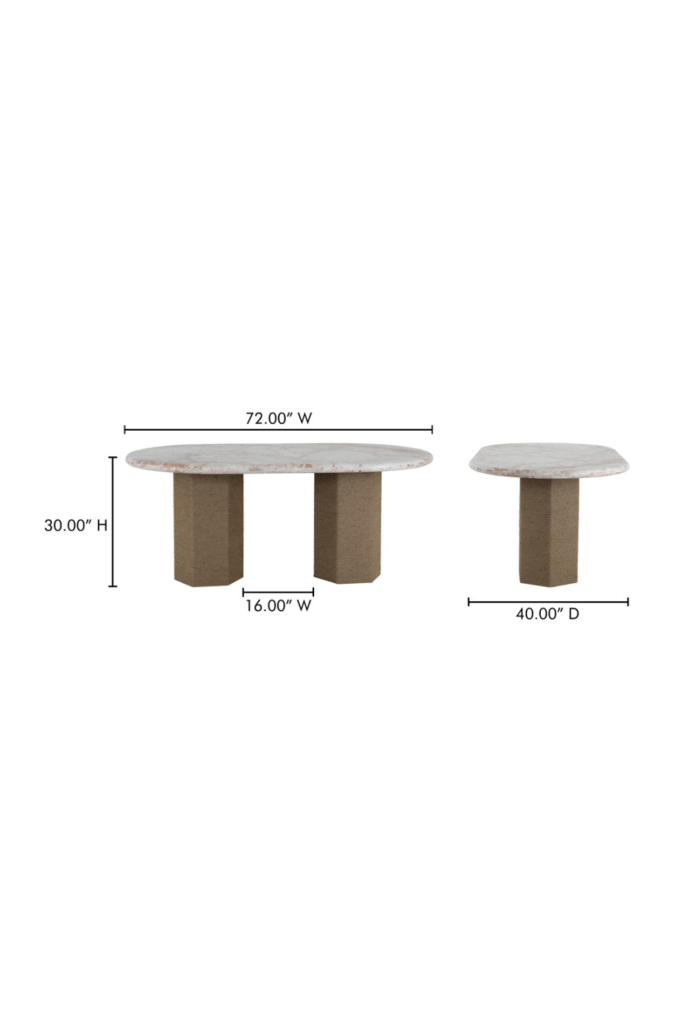 Modern European furniture - Jute-Wrapped Base Dining Table - www.oroa.com