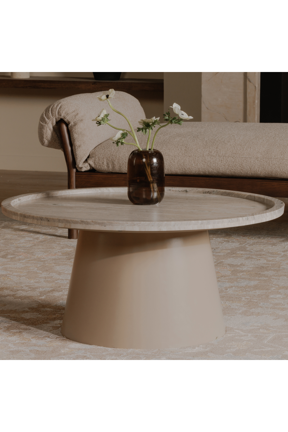 Modern European furniture - Round Marble Tray Coffee Table - www.oroa.com