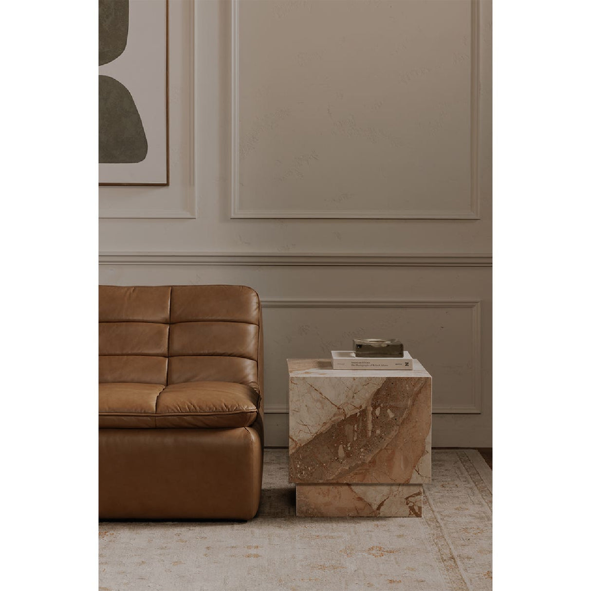 Modern European furniture - Italian Marble Square Side Table - www.oroa.com