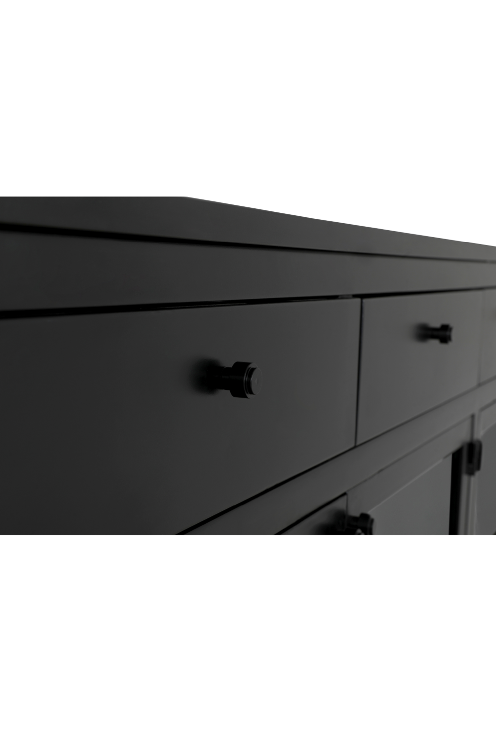 Modern European furniture - Black Metal 4-Door Sideboard - www.oroa.com