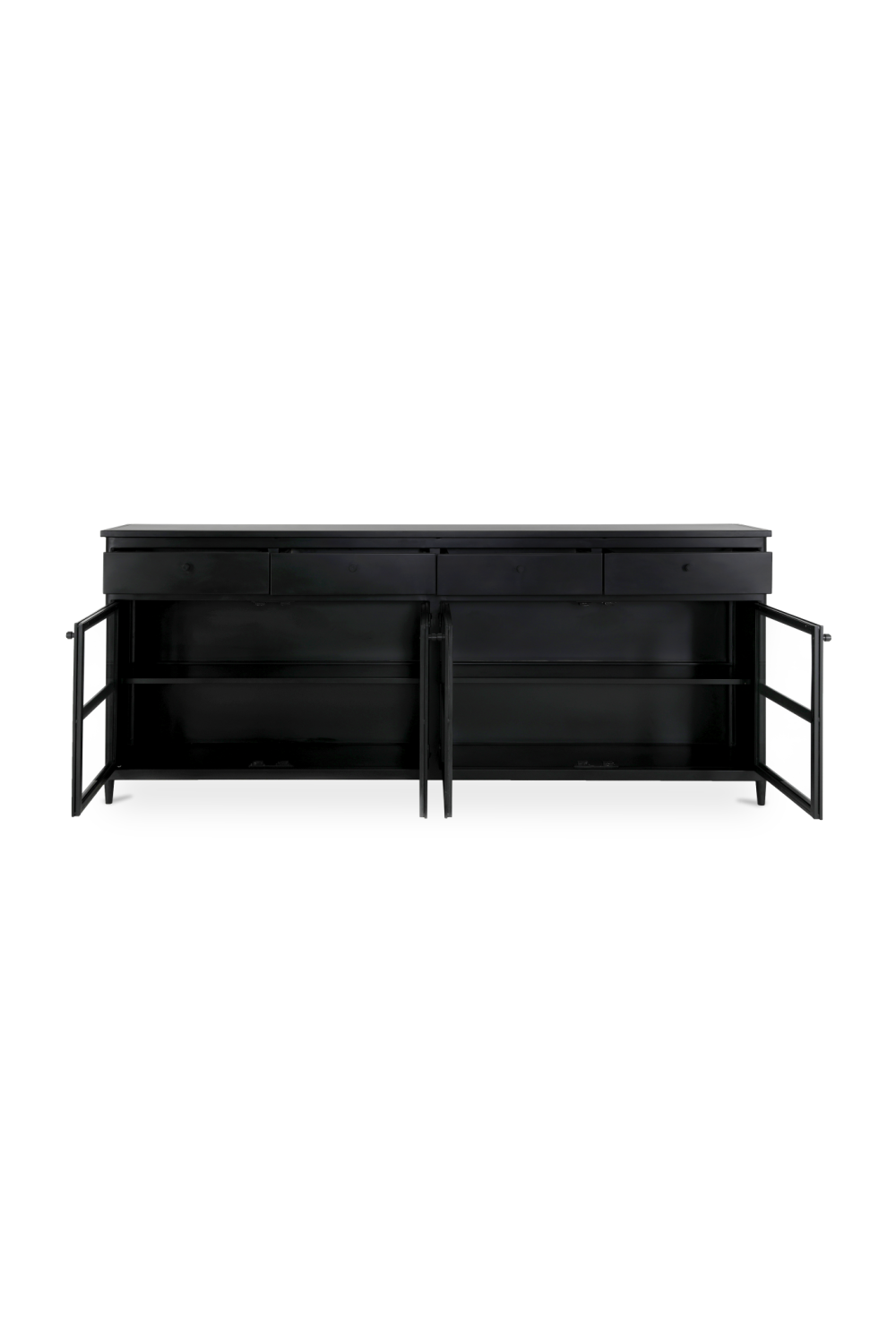Modern European furniture - Black Metal 4-Door Sideboard - www.oroa.com