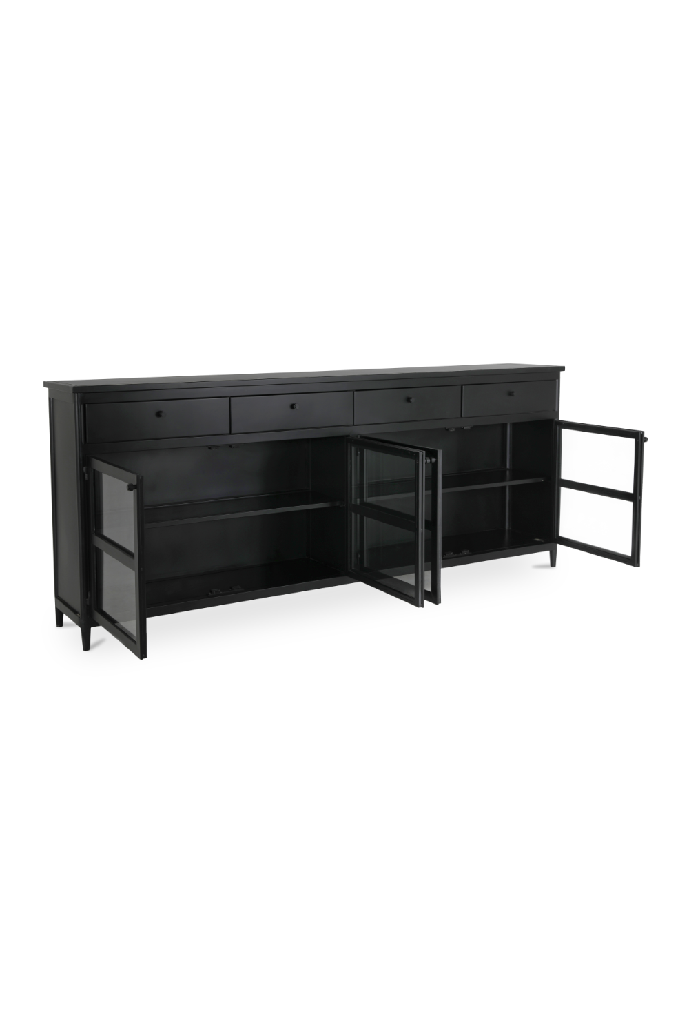 Modern European furniture - Black Metal 4-Door Sideboard - www.oroa.com