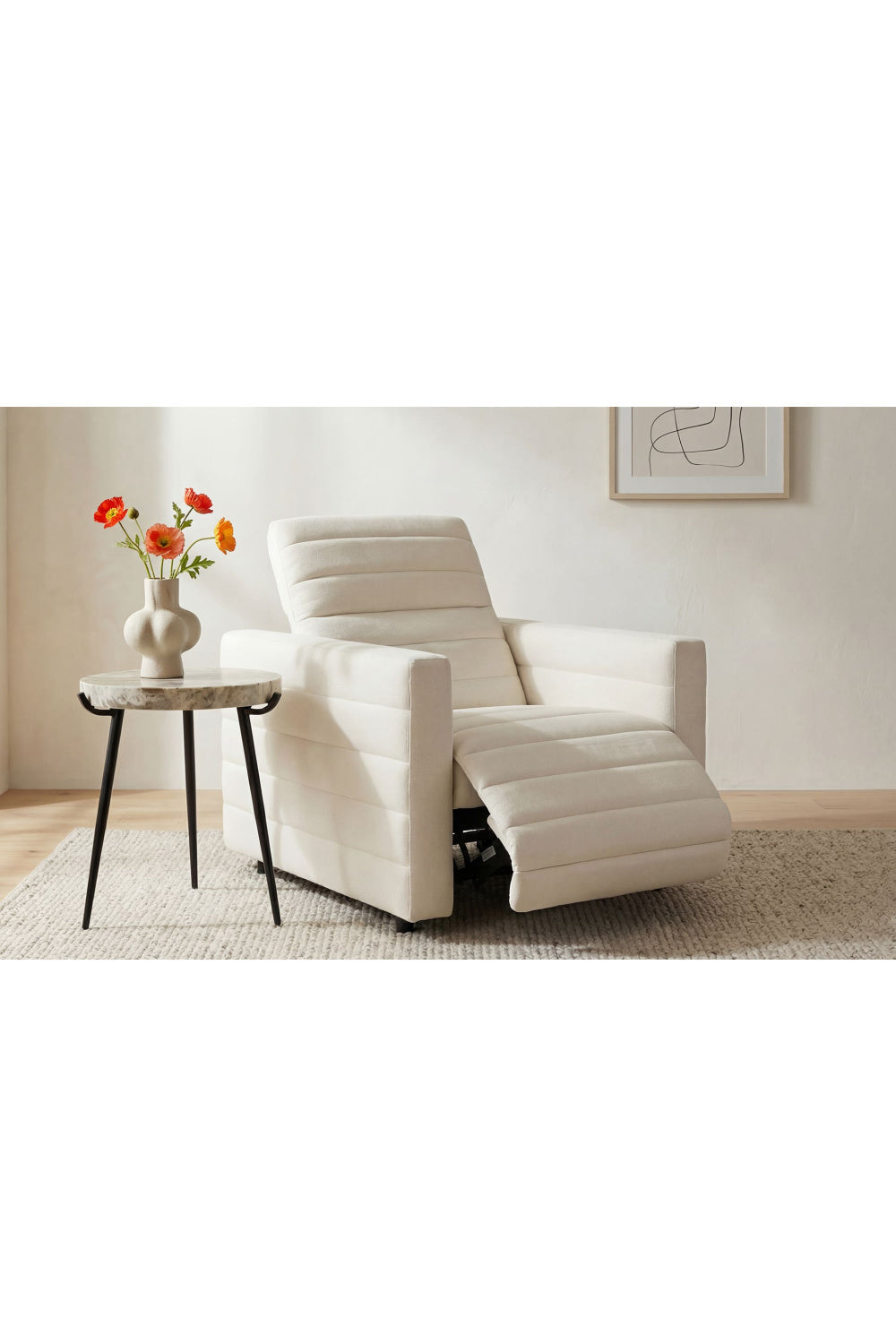 Modern European furniture - Channeled Recliner Lounge Chair - www.oroa.com
