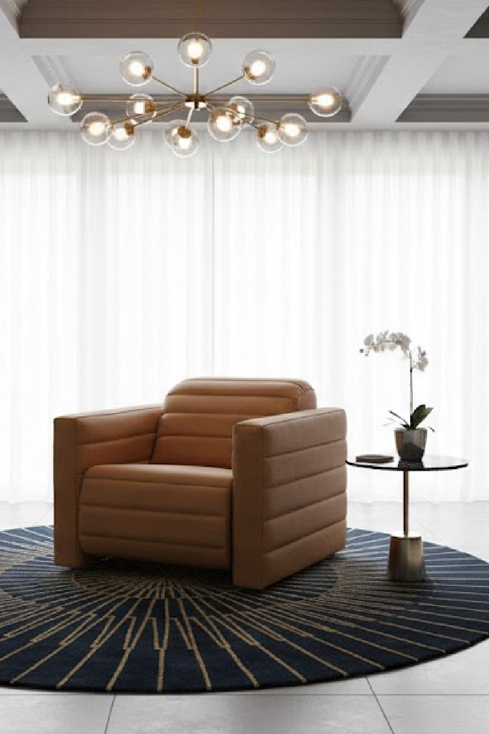 Modern European furniture - Channeled Recliner Lounge Chair - www.oroa.com