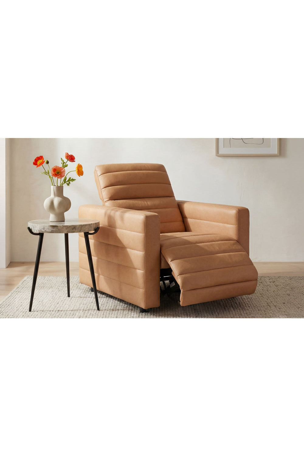 Modern European furniture - Channeled Recliner Lounge Chair - www.oroa.com