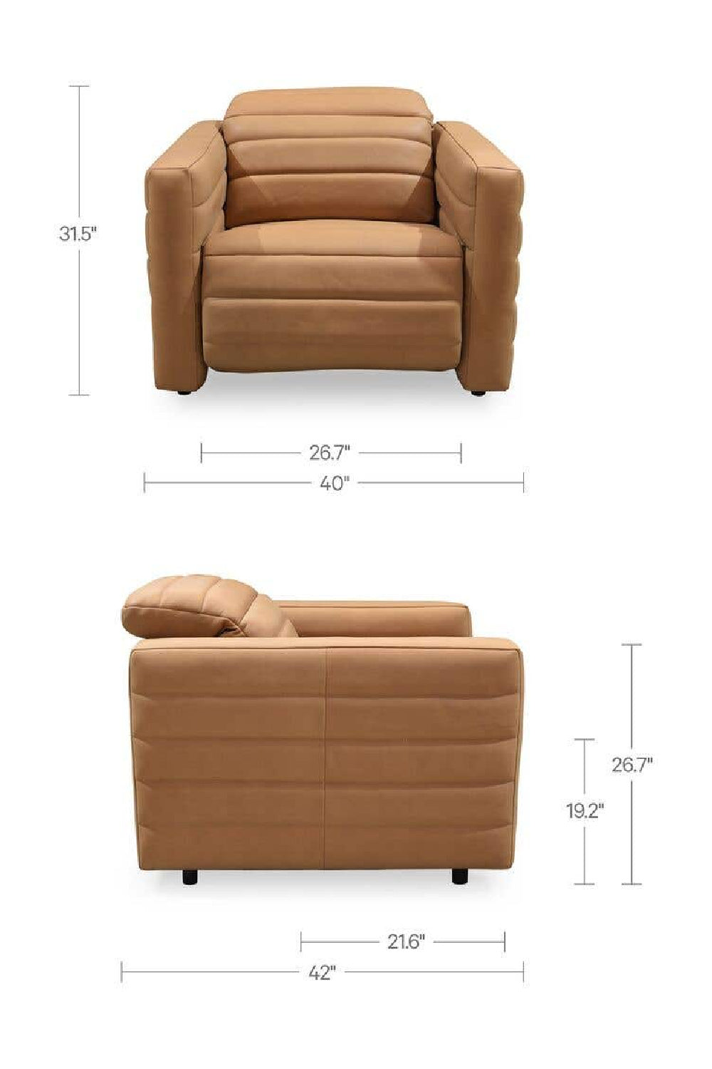 Modern European furniture - Channeled Recliner Lounge Chair - www.oroa.com