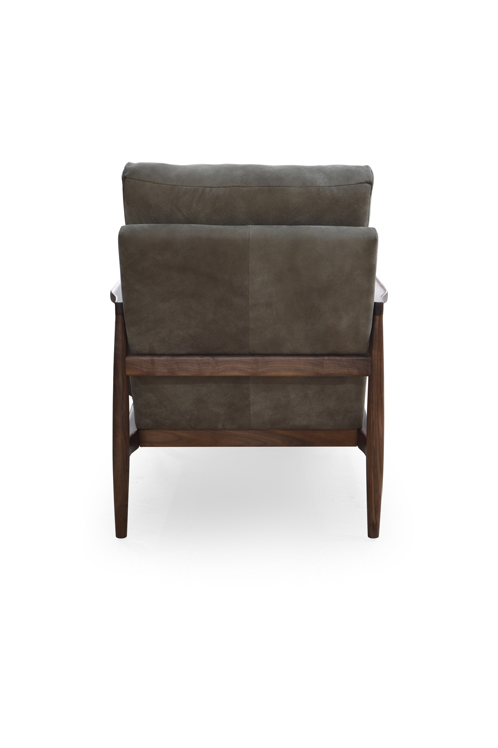 Modern European furniture - Walnut Framed Leather Accent Chair - www.oroa.com