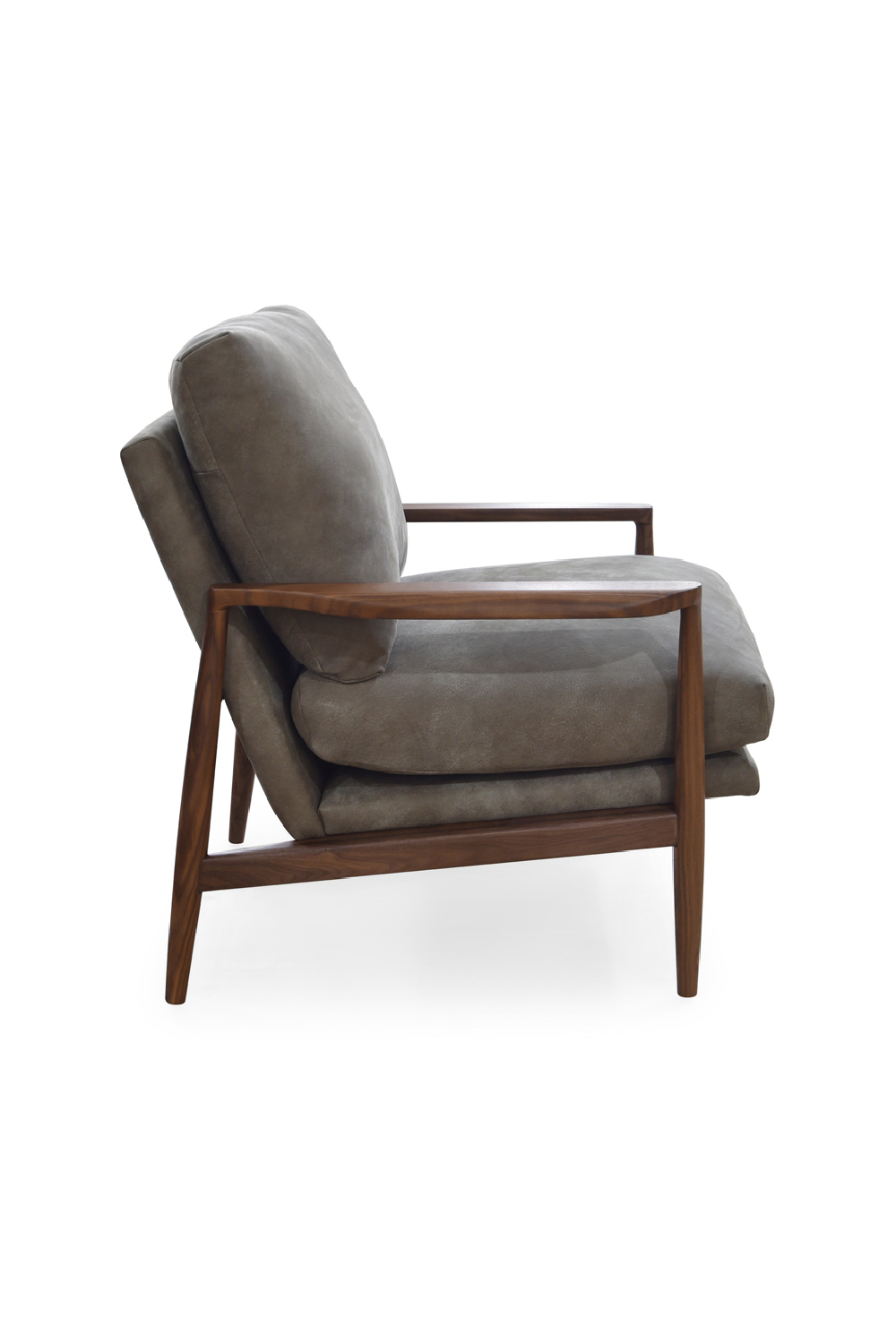 Modern European furniture - Walnut Framed Leather Accent Chair - www.oroa.com