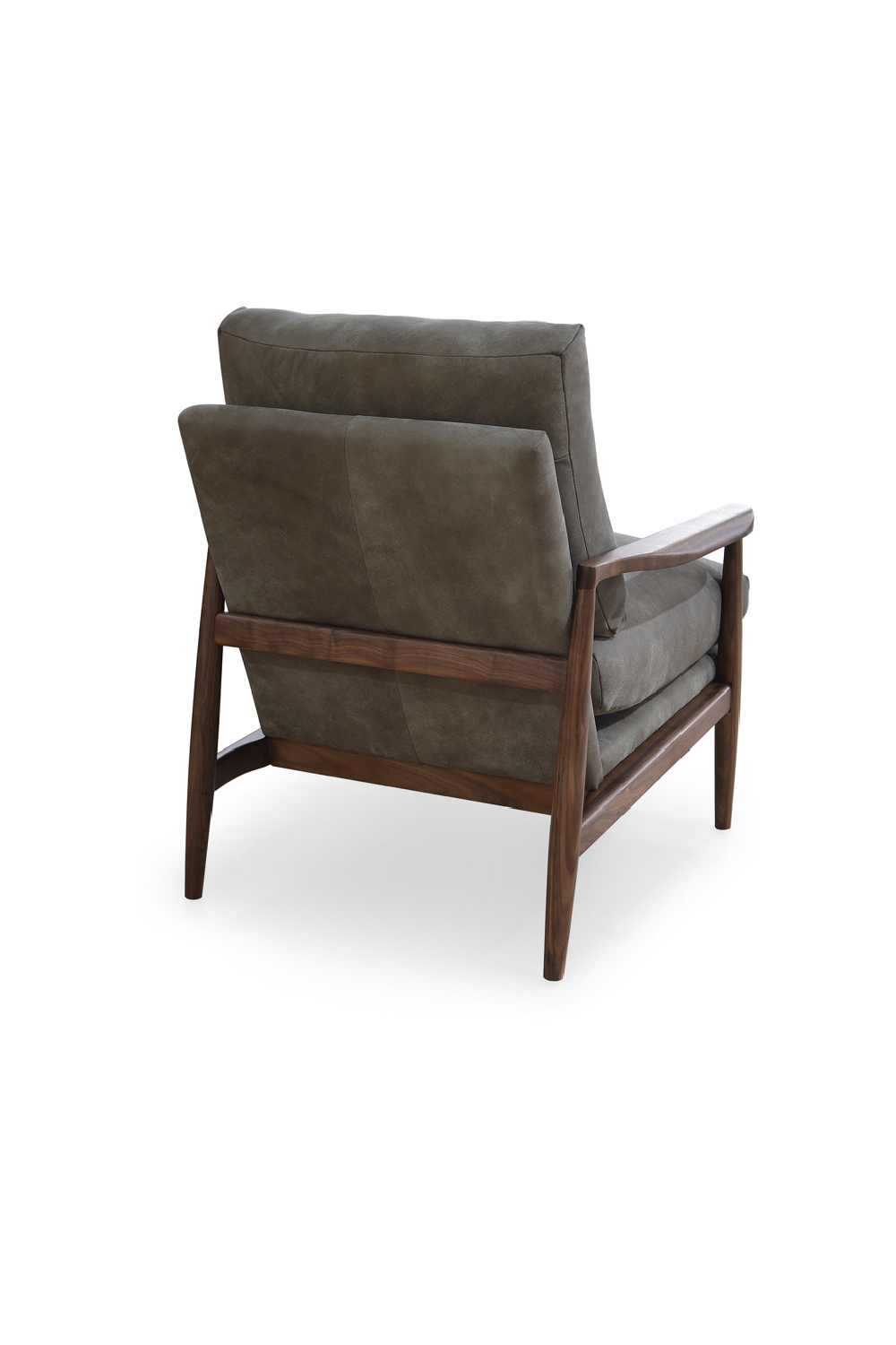 Modern European furniture - Walnut Framed Leather Accent Chair - www.oroa.com