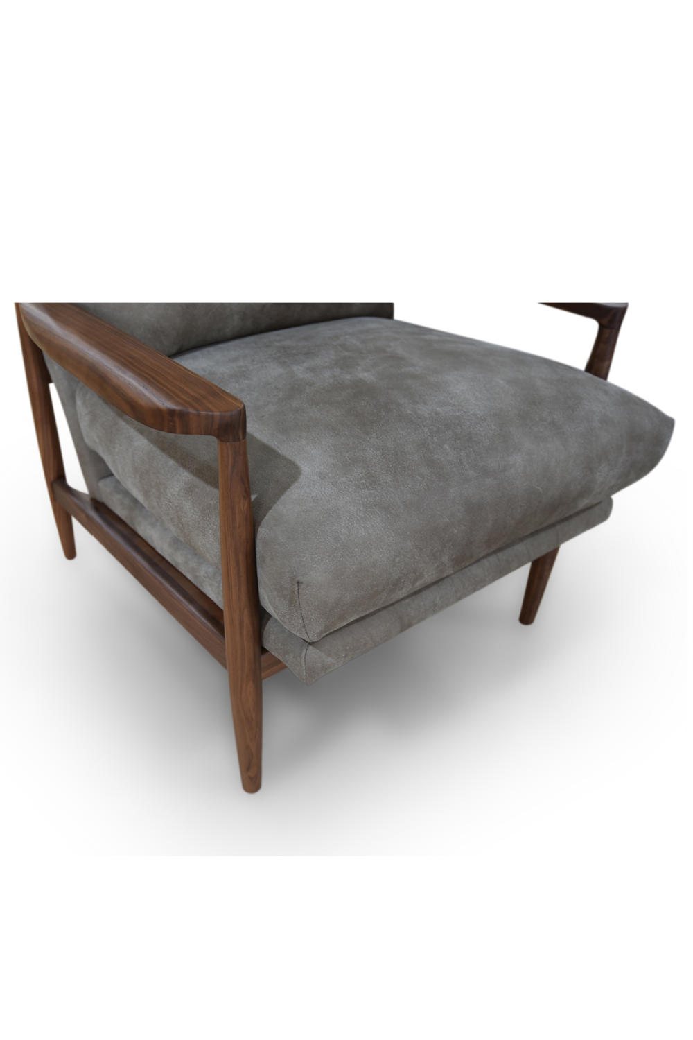 Modern European furniture - Walnut Framed Leather Accent Chair - www.oroa.com