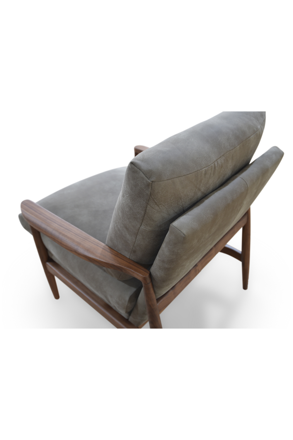 Modern European furniture - Walnut Framed Leather Accent Chair - www.oroa.com