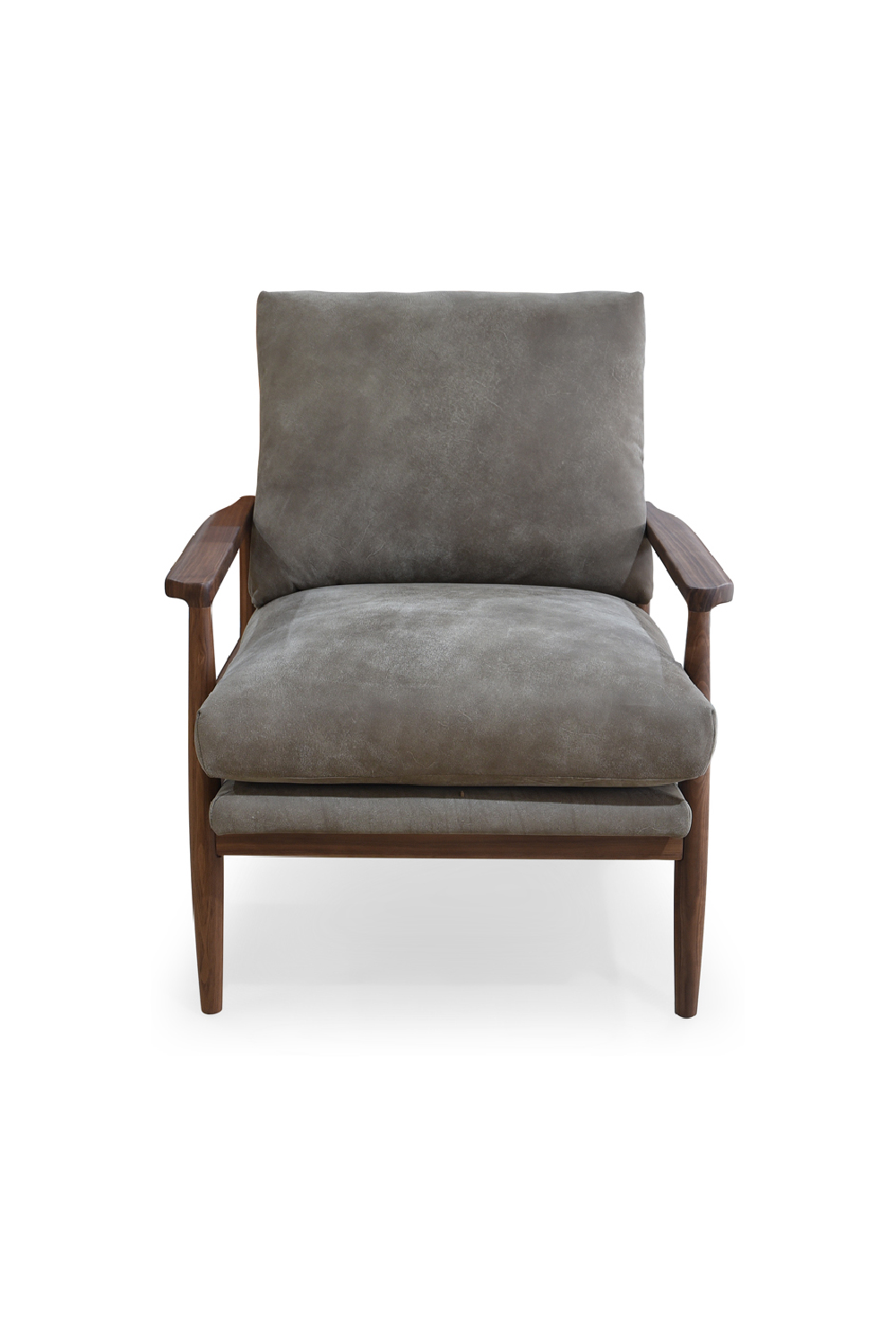 Modern European furniture - Walnut Framed Leather Accent Chair - www.oroa.com