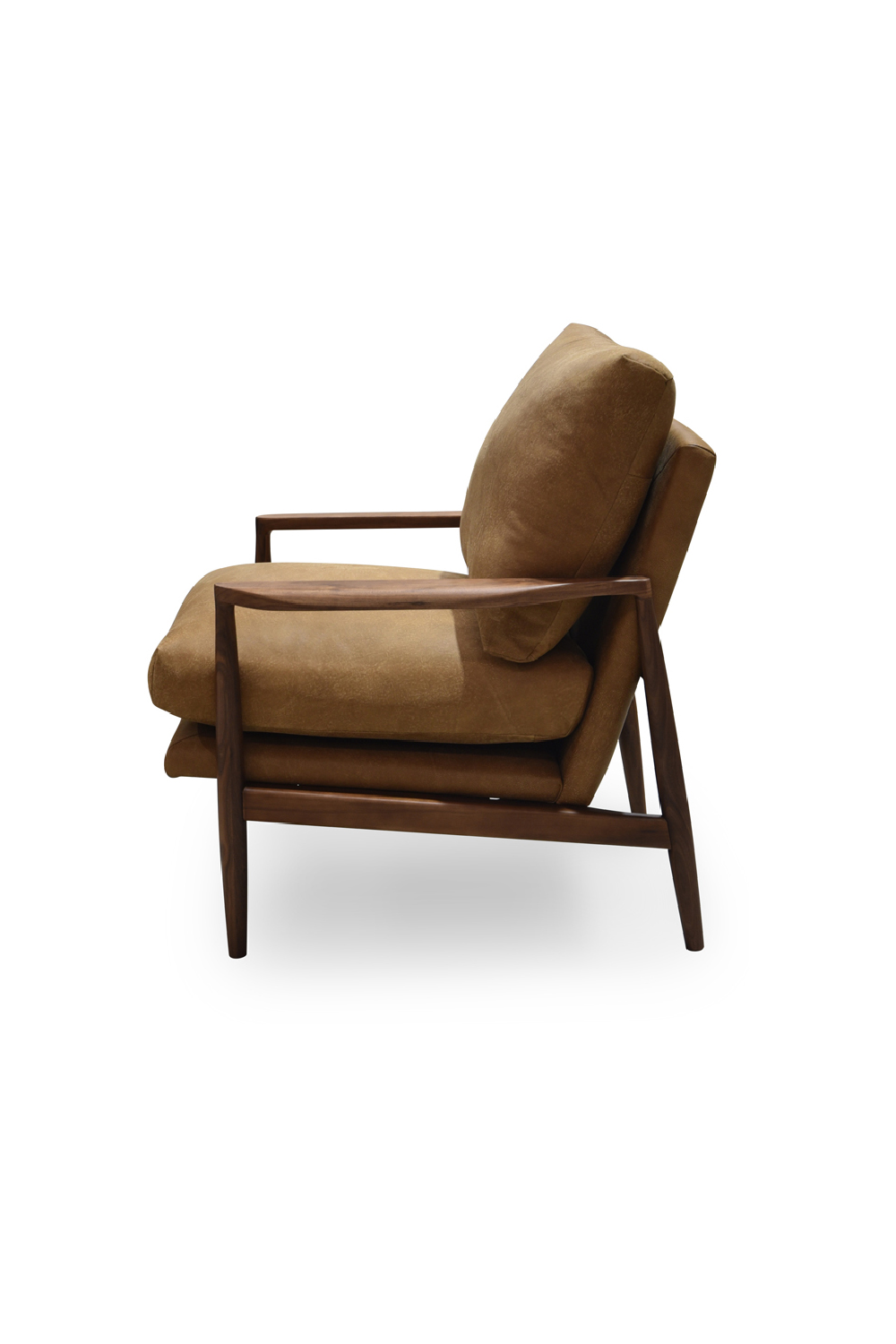 Modern European furniture - Walnut Framed Leather Accent Chair - www.oroa.com