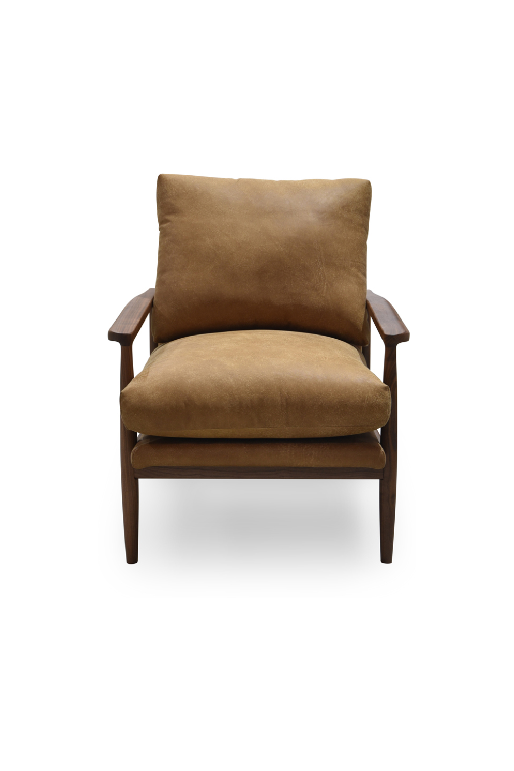 Modern European furniture - Walnut Framed Leather Accent Chair - www.oroa.com